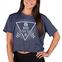 Women's Concepts Sport Navy Notre Dame Fighting Irish Quest Knit Crop Top