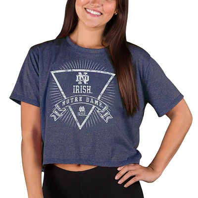 Women's Concepts Sport Navy Notre Dame Fighting Irish Quest Knit Crop Top
