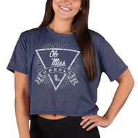 Women's Concepts Sport Navy Ole Miss Rebels Quest Knit Crop Top