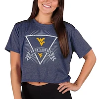 Women's Concepts Sport Navy West Virginia Mountaineers Quest Knit Crop Top