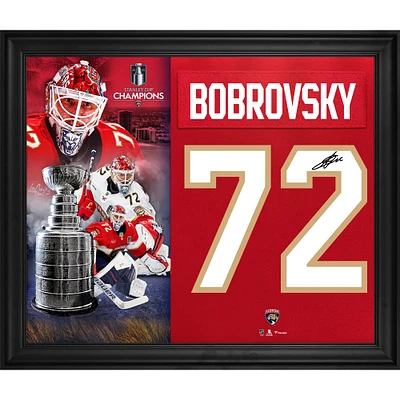 Sergei Bobrovsky Florida Panthers Autographed 2025 Stanley Cup Champions Framed 20" x 24" Jersey Number Collage