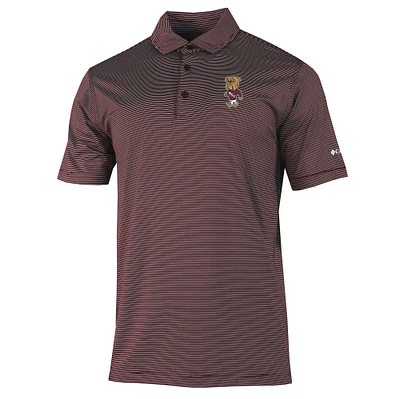 Men's Columbia Maroon Mississippi State Bulldogs Vault Logo Double Hit Polo