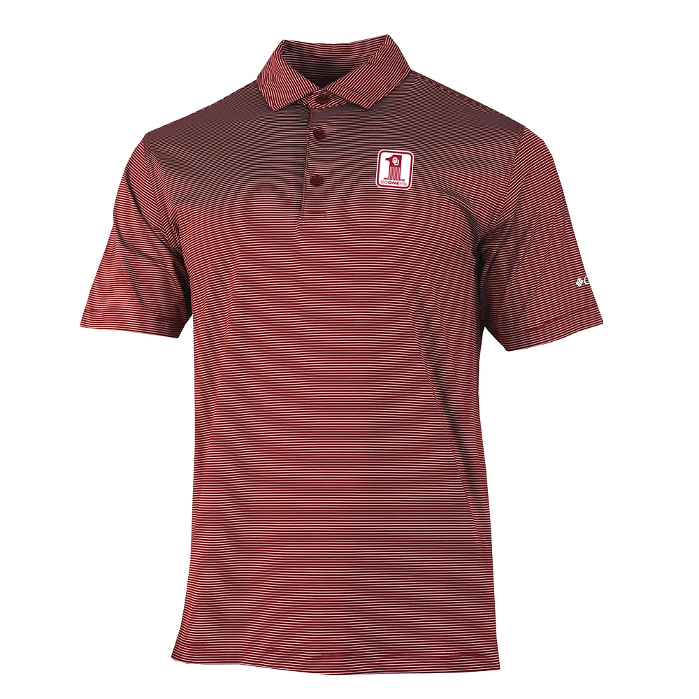 Men's Columbia Crimson Oklahoma Sooners Vault Logo Double Hit Polo