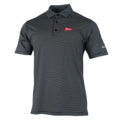 Men's Columbia Black Nebraska Huskers Vault Logo Double Hit Polo