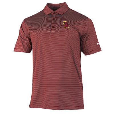 Men's Columbia Cardinal Iowa State Cyclones Vault Logo Double Hit Polo
