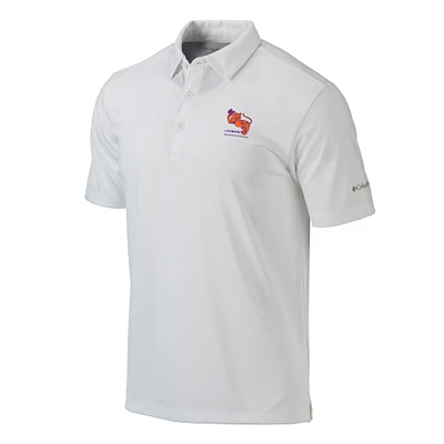 Men's Columbia White Clemson Tigers Vault Omni-Wick Drive Polo