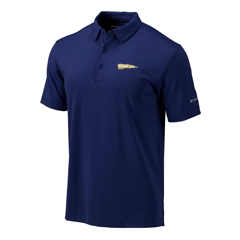 Men's Columbia Navy Georgia Tech Yellow Jackets Vault Omni-Wick Drive Polo