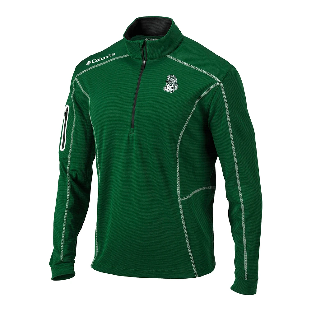 Men's Columbia Green Michigan State Spartans Vault Omni-Wick Shotgun Quarter-Zip Pullover