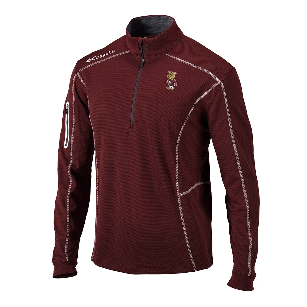 Men's Columbia Maroon Mississippi State Bulldogs Vault Omni-Wick Shotgun Quarter-Zip Pullover