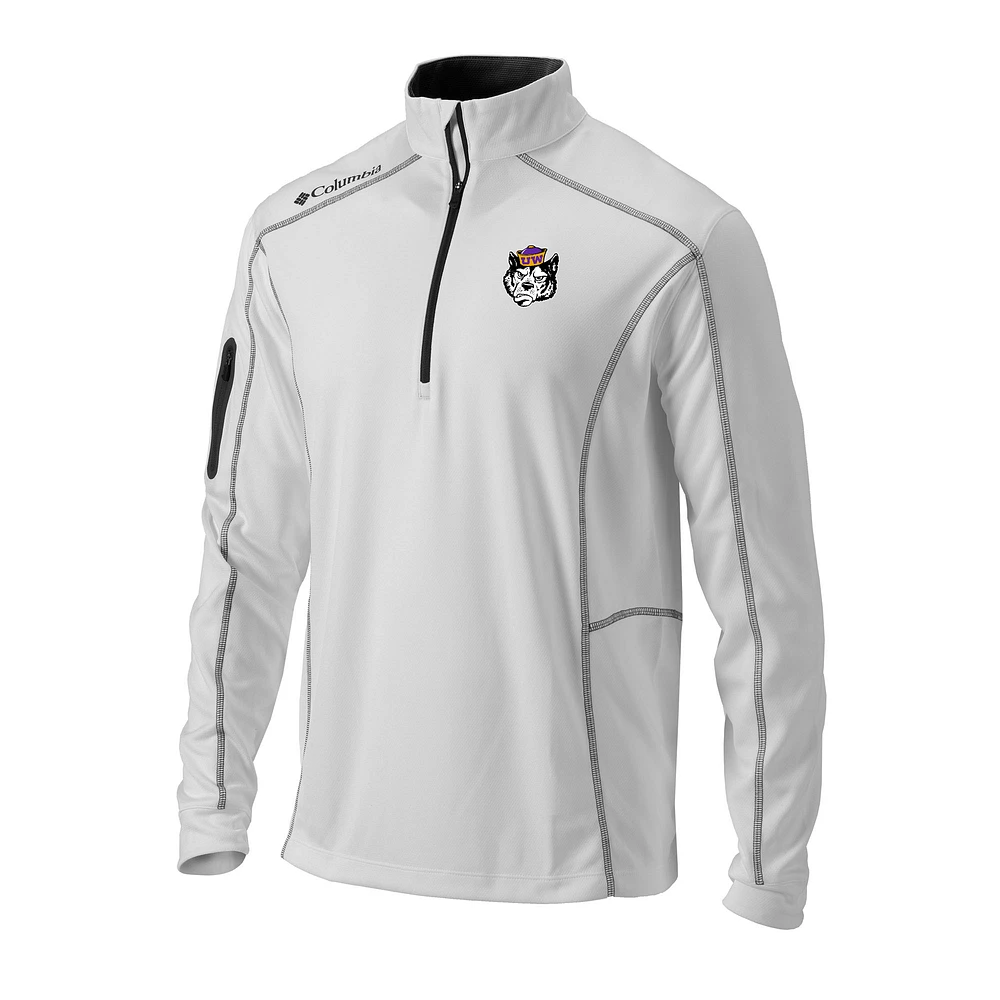 Men's Columbia White Washington Huskies Vault Omni-Wick Shotgun Quarter-Zip Pullover