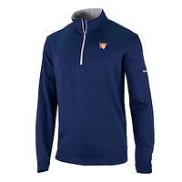 Men's Columbia Navy Illinois Fighting Illini Vault Logo Wickhams Hills Quarter-Zip Pullover
