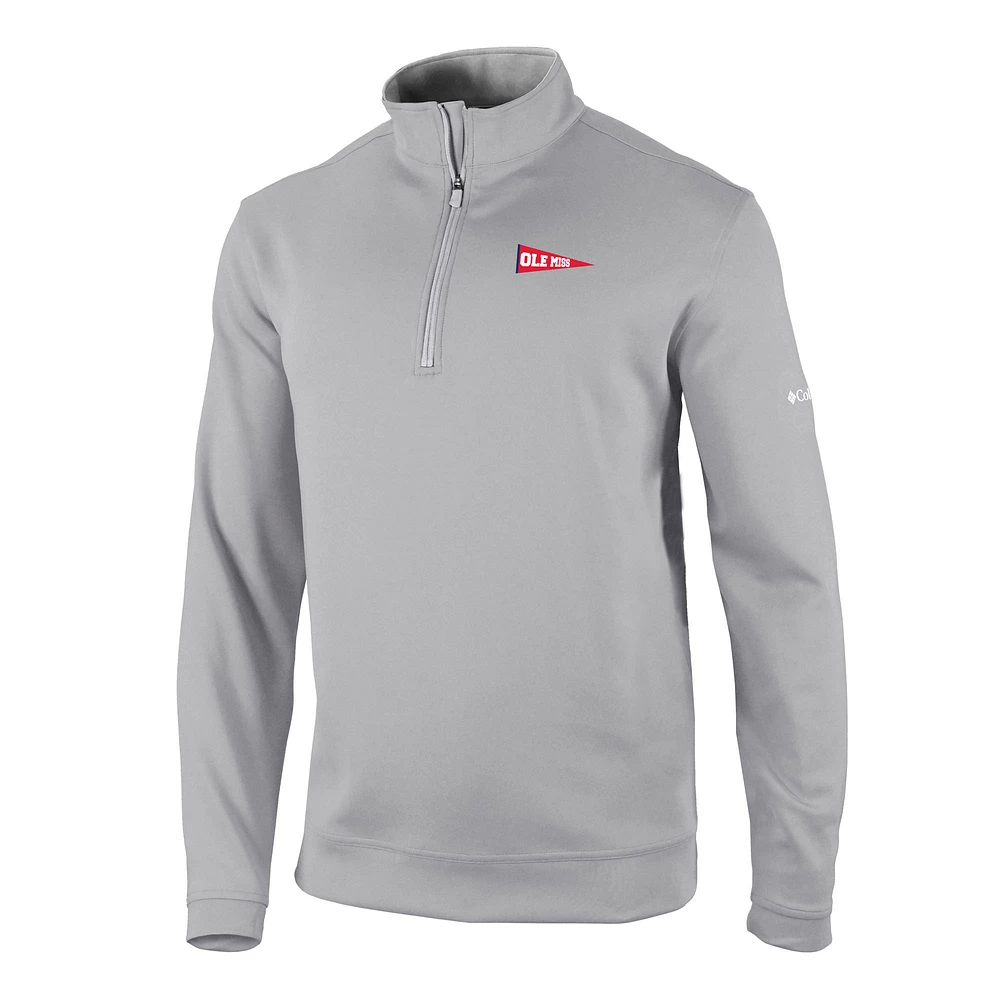 Men's Columbia Gray Ole Miss Rebels Vault Logo Wickhams Hills Quarter-Zip Pullover