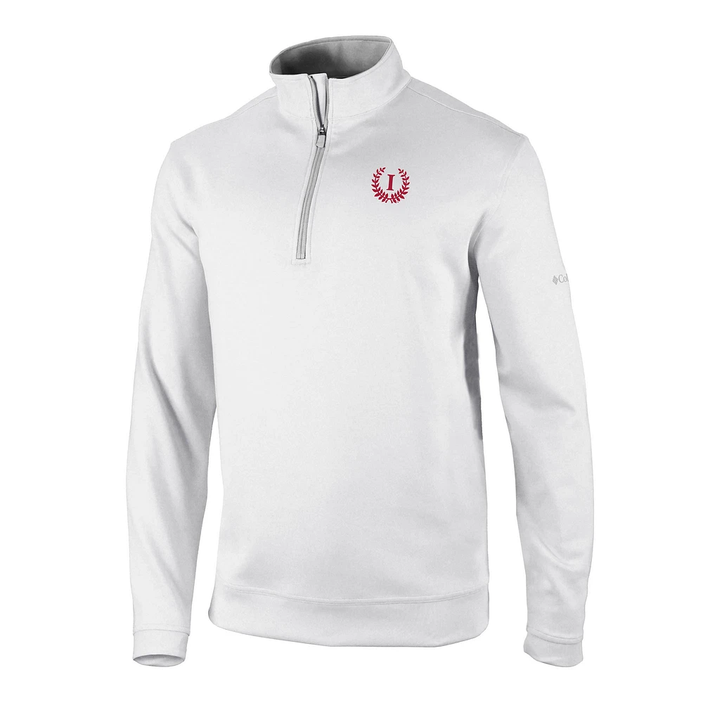 Men's Columbia White Indiana Hoosiers Vault Logo Wickhams Hills Quarter-Zip Pullover