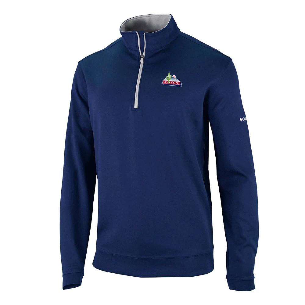 Men's Columbia Navy Arizona Wildcats Vault Logo Wickhams Hills Quarter-Zip Pullover