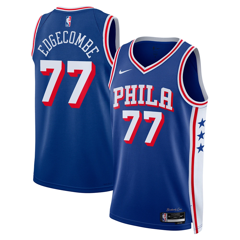 Unisex Nike V. J. Edgecombe Royal Philadelphia 76ers 2025 NBA Draft First Round Pick Swingman Jersey - Icon Edition
