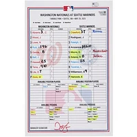 Washington Nationals Game-Used Lineup Card vs. Seattle Mariners on May 29, 2025
