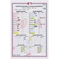 Washington Nationals Game-Used Lineup Card vs. Arizona Diamondbacks on June 1, 2025