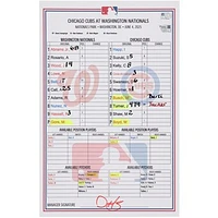 Washington Nationals Game-Used Lineup Card vs. Chicago Cubs on June 4, 2025