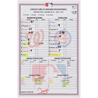 Washington Nationals Game-Used Lineup Card vs. Chicago Cubs on June 5, 2025