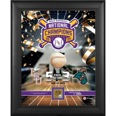 LSU Tigers Framed 13" x 16" 2025 NCAA Baseball Men's College World Series Champions Collage with a Piece of Game-Used Dirt - Limited Edition of 2025