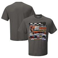 Men's Checkered Flag Sports Charcoal Chase Briscoe 2025 The Great American Getaway 400 Race Win T-Shirt