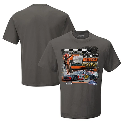 Men's Checkered Flag Sports Charcoal Chase Briscoe 2025 The Great American Getaway 400 Race Win T-Shirt