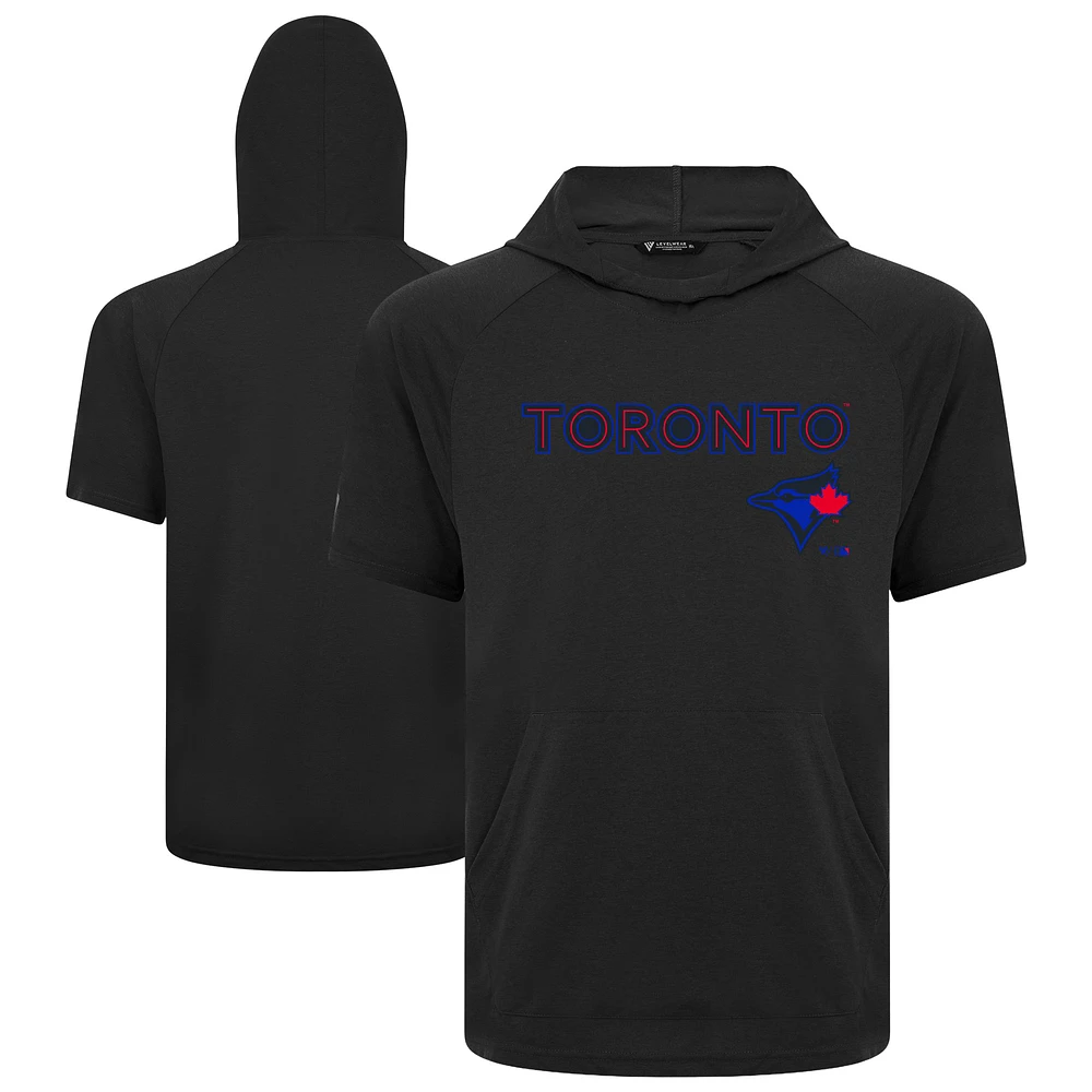 Men's Levelwear Black Toronto Blue Jays City Connect Phase Back Plash Hoodie T-Shirt