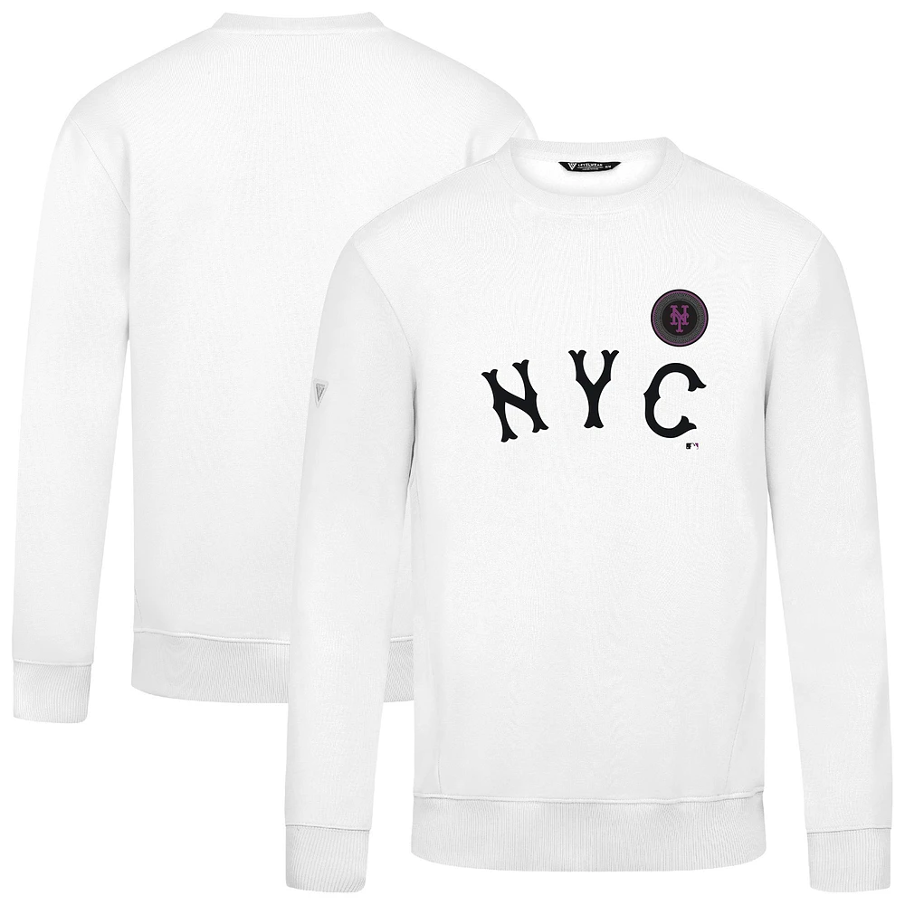 Men's Levelwear White New York Mets City Connect Zane Core Logo Sweatshirt