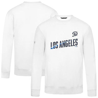 Men's Levelwear  White Los Angeles Dodgers City Connect Zane Core Logo Sweatshirt