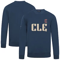 Men's Levelwear  Navy Cleveland Guardians City Connect Zane Core Logo Sweatshirt