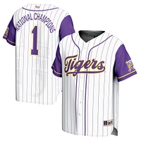Youth GameDay Greats #1 White LSU Tigers 2025 NCAA Men's Baseball College World Series Champions Lightweight Jersey