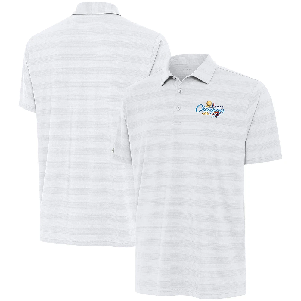 Men's Antigua  White Oklahoma City Thunder 2025 NBA Finals Champions Tunnel Polo