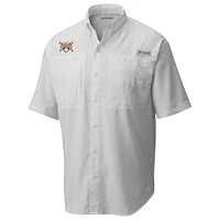Men's Columbia White LSU Tigers 2025 NCAA Baseball College World Series Champions Tamiami Short Sleeve Omni-Wick Button-Down Shirt
