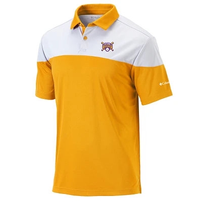 Men's Columbia Gold LSU Tigers 2025 NCAA Baseball College World Series Champions Omni-Wick Best Ball Polo