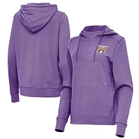Women's Antigua Heather LSU Tigers 2025 NCAA Baseball Men's College World Series National Champions Justice Pullover Hoodie