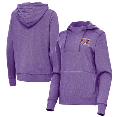 Women's Antigua Heather LSU Tigers 2025 NCAA Baseball Men's College World Series National Champions Justice Pullover Hoodie