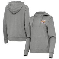 Women's Antigua Heather LSU Tigers 2025 NCAA Baseball Men's College World Series National Champions Justice Pullover Hoodie
