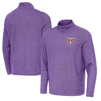Men's Antigua Heather Purple LSU Tigers 2025 NCAA Baseball College World Series National Champions Subtle Quarter-Zip Jacket