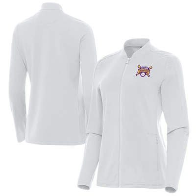 Women's Antigua White LSU Tigers 2025 NCAA Baseball Men's College World Series National Champions Continual Quarter-Zip Jacket