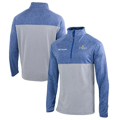 Men's Columbia  Blue Oklahoma City Thunder 2025 NBA Finals Champions Rockin' It Raglan Omni-Wick Quarter-Zip Pullover
