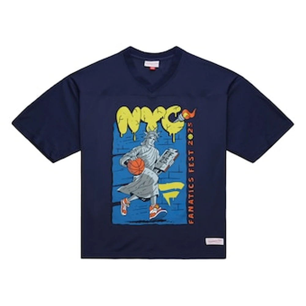 Men's Mitchell & Ness Navy Fanatics Fest 2025 Liberty Bounce Mesh Jersey