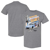 Men's Checkered Flag Sports Charcoal Chase Elliott 2025 Quaker State 400 Race Winner T-Shirt