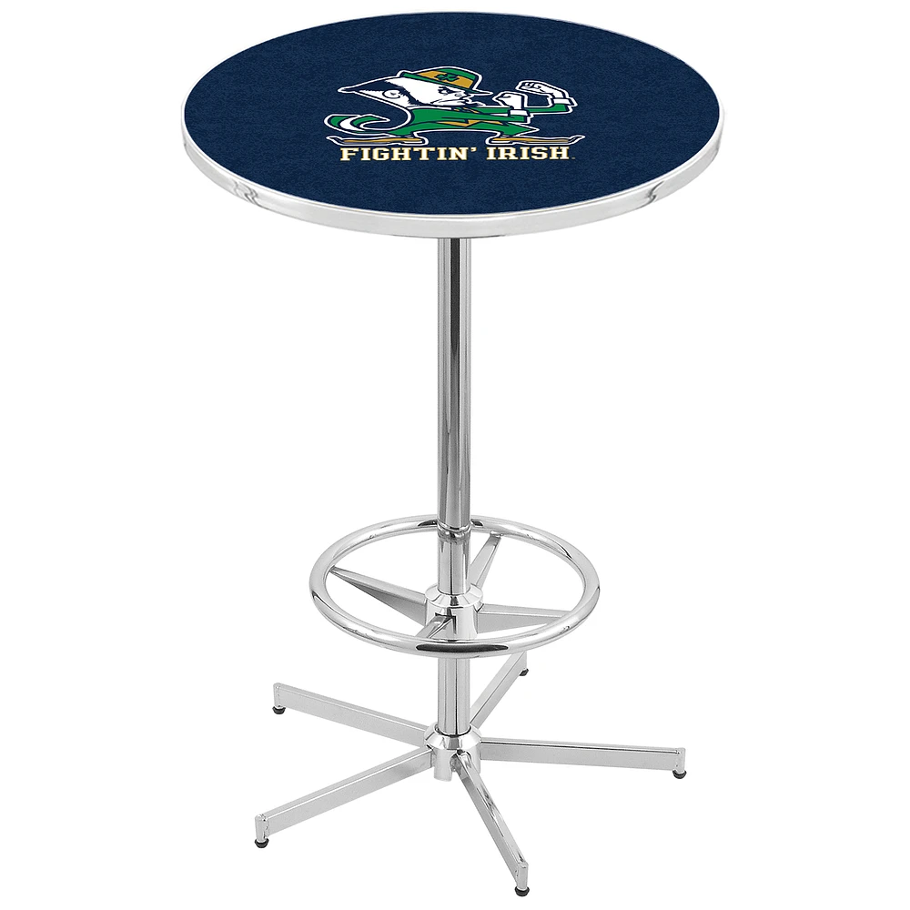 Notre Dame Fighting Irish 42" Leprechaun Retro Base Chrome Table