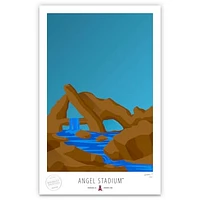 Los Angeles Angels 17" x 26" Angel Stadium The Rock Pile Minimalist Art Giclee Print