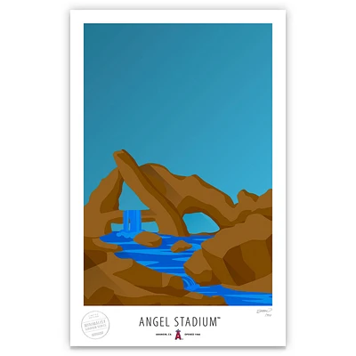 Los Angeles Angels 17" x 26" Angel Stadium The Rock Pile Minimalist Art Giclee Print
