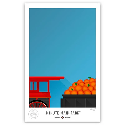 Houston Astros 17" x 26" Minute Maid Park Orange Train Minimalist Art Giclee Print