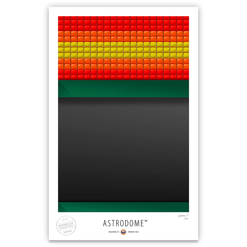 Houston Astros 17" x 26" Astrodome Upper Deck Minimalist Art Giclee Print