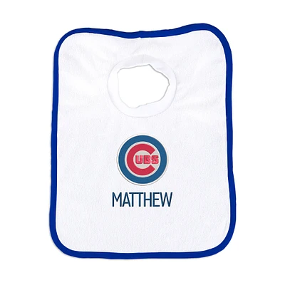 Newborn & Infant White Chicago Cubs Personalized Bib