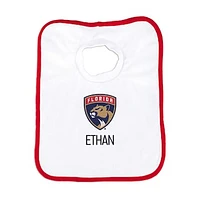Newborn & Infant White Florida Panthers Personalized Bib