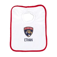 Newborn & Infant White Florida Panthers Personalized Bib